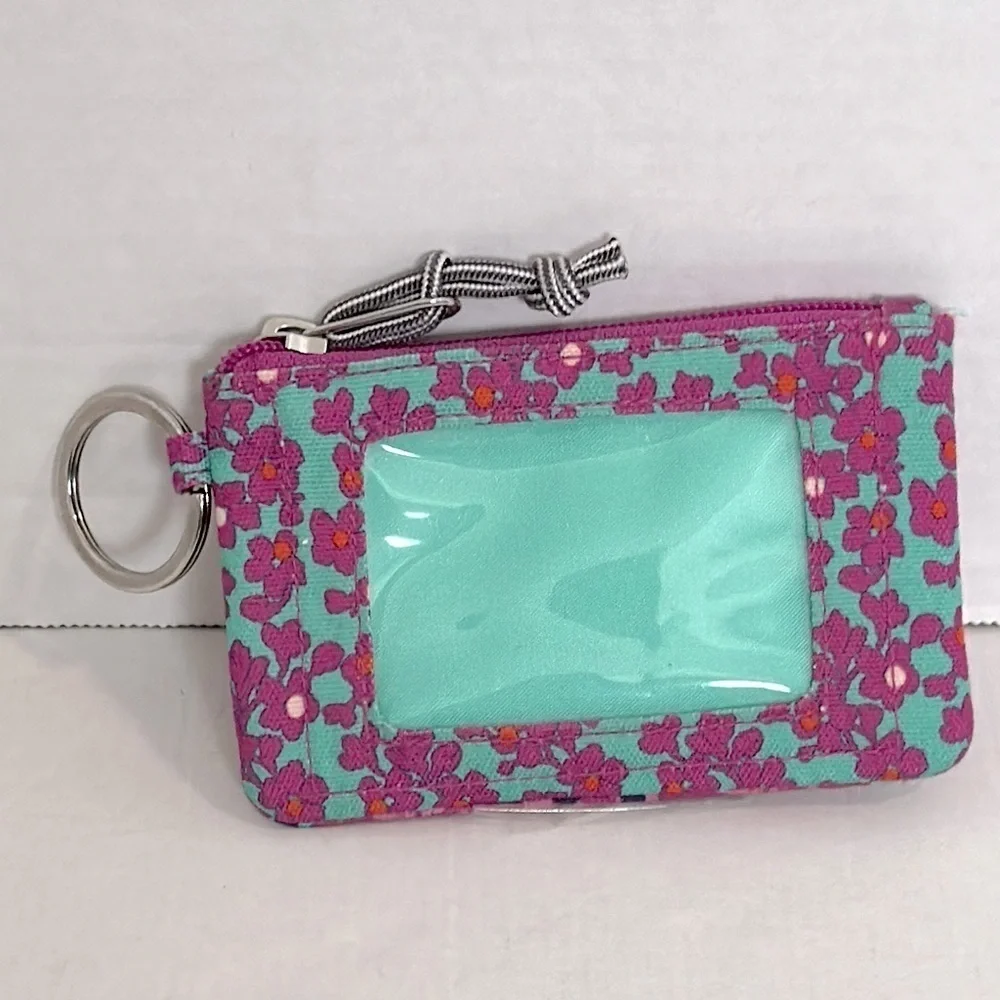 VERA BRADLEY ditsy dot zip upKeychain Pouch NWOT